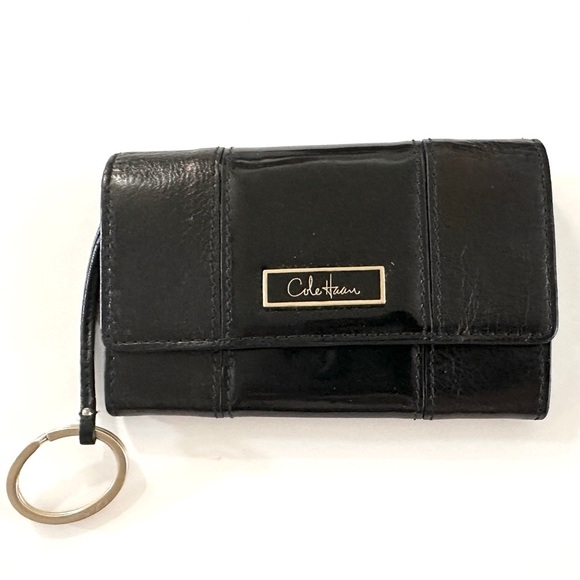 Cole Haan Black Leather Key Ring Wallet VINTAGE - Picture 1 of 10